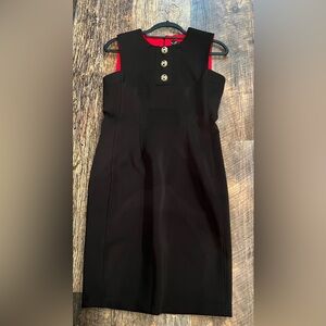 Halston Black Dress with Gold Details